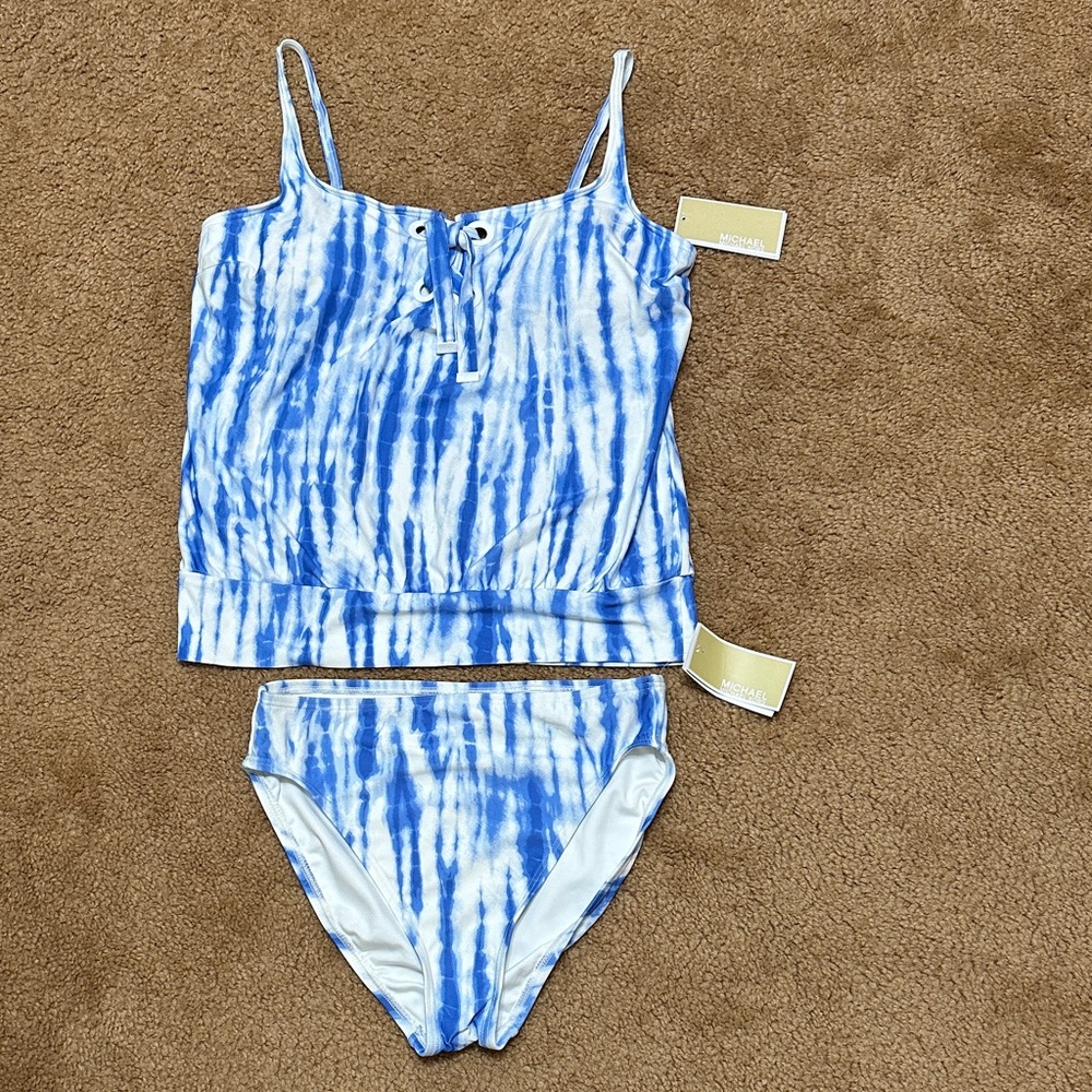 Michael Kors Blue and White Bikini set 2